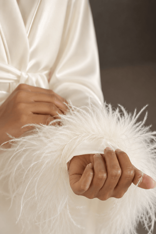Ivory Feathered Dream Robe